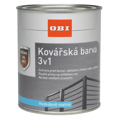 OBI Kováčska farba 3v1 hodvábne matná čierna 375 ml