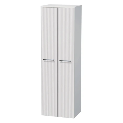 INTEDOOR Vysoká skriňa BEE, úchyt chróm, 2 dvere, š. 50 cm, biela 3D pruhy