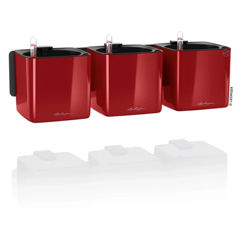 Lechuza Sada kvetináčov Green Wall Home Kit Glossy šarlátová červená lesklá 48cm