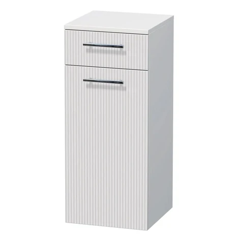 INTEDOOR Nízka skriňa BEE ľavá, úchyt chróm, š. 35 cm, biela 3D pruhy