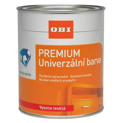 OBI Univerzálna farba PREMIUM vysoko lesklá ohnivo červená 375 ml