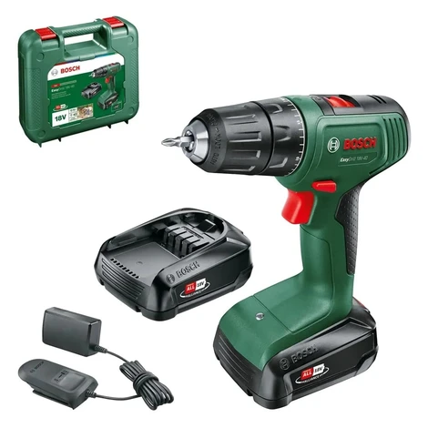 Bosch Aku vŕtací skrutkovač EasyDrill 18V-40 vr. 2 x aku 2.0 Ah a nabíjačky