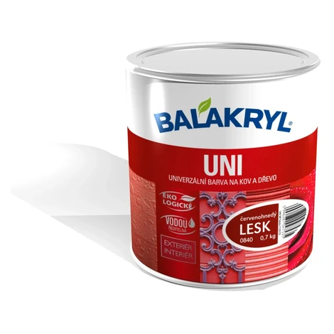 BALAKRYL Univerzálna farba na kov a drevo UNI LESK 1999 čierna 0,7 kg