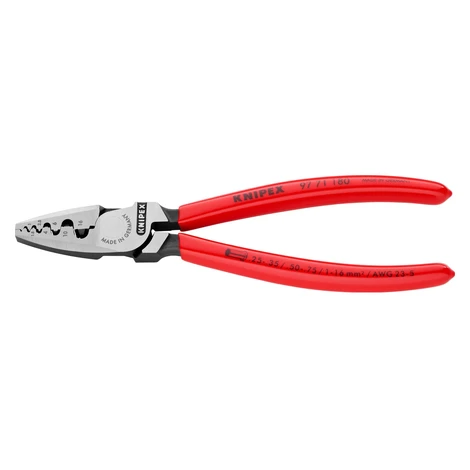 Knipex Lisovacie kliešte na koncové dutinky, potiahnuté plastom, 180 mm