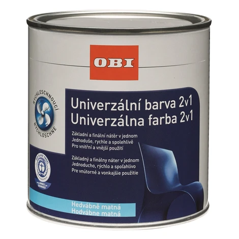 OBI Univerzálna farba 2v1 hodvábne matná ohnivo červená 500 ml