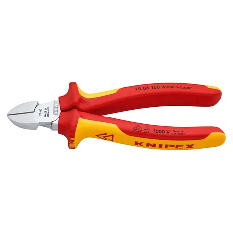 Knipex Bočné štiepacie kliešte, chróm., izolované viackomp.návleky VDE, 160 mm