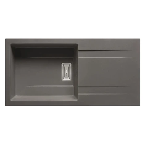 PYRAMIS Granitový drez s odkvapkávačom Kartesio 1B 1D Plus, iron grey, 100x50 cm