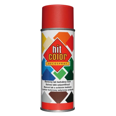 hitcolor Dekoratívny lak v spreji hodvábny lesk RAL 3000 ohnivo červený 400 ml