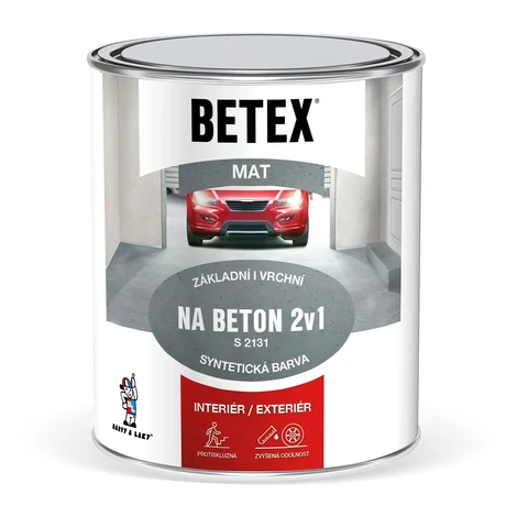 BETEX Základná aj vrchná farba na betón S2131 2v1, 0840 červenohnedá 800 g