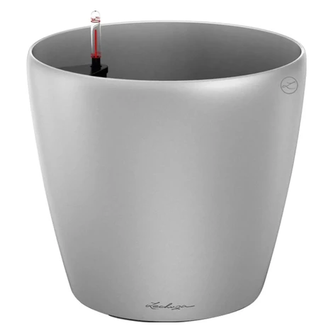 Lechuza Kvetináč Classico Premium 60, strieborná metalická, pr. 60 x 56 cm