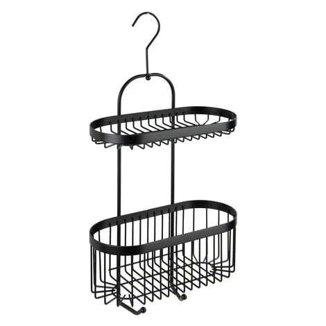 Wenko Závesný košík do sprchy Classic Plus Black, čierna, 26,5 x 47 x 12,5 cm