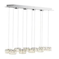 GLOBO LED závesné svietidlo AMUR, 96 W, chróm, 76 x 36 x 120 cm