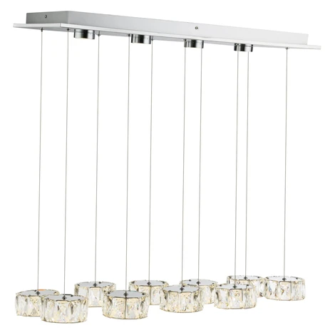 GLOBO LED závesné svietidlo AMUR, 96 W, chróm, 76 x 36 x 120 cm