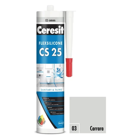 CERESIT CS 25 Sanitárny silikón 03 Carrara 280 ml