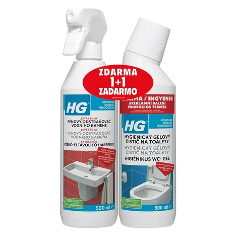 HG penový čistič vodného kameňa 500 ml + WC Gél