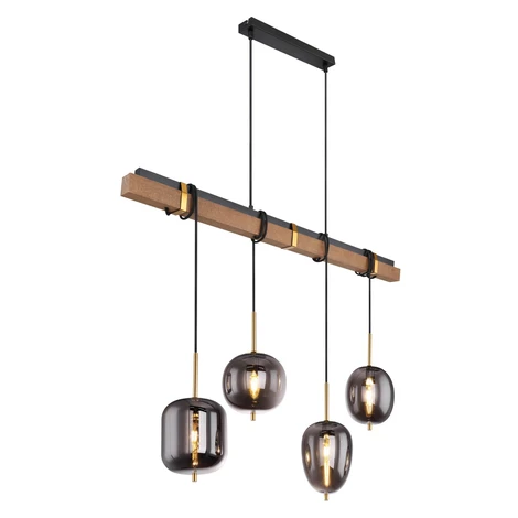 GLOBO Závesné svietidlo BLACKY čierna/dymová E14 40 W 1000 x 185 x 1400 mm