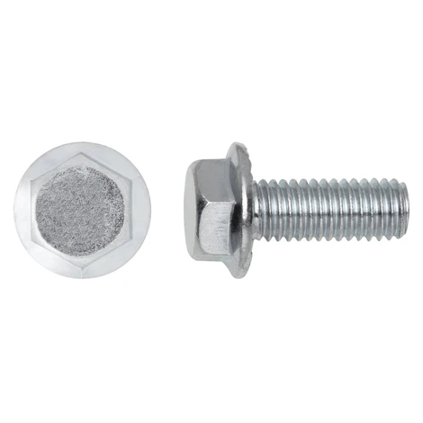 Prírubová skrutka so šesťhrannou hlavou SW10 bielo pozinkovaná M6 x 12 mm, 8 ks