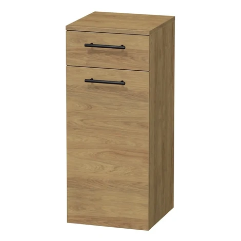 INTEDOOR Nízka skriňa BEE pravá, úchyt čierny, š. 35 cm, dub Hickory