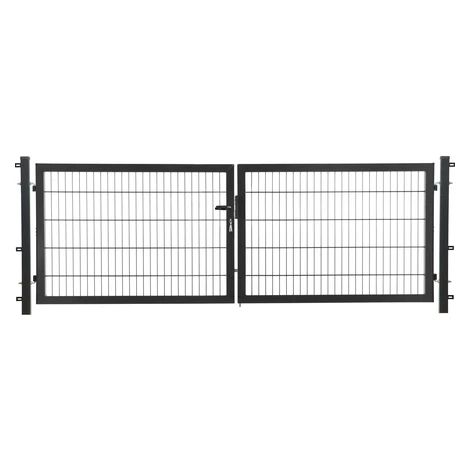 Dvojkrídlová brána Comfort z jednoduchého zváraného pletiva antrac. 80 x 300 cm