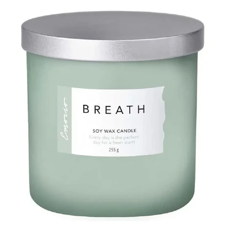 Emocio Sójová vonná sviečka v skle s viečkom Breath 255 g