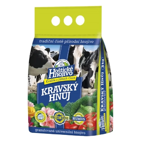Hoštické hnojivo Kravský hnoj granulovaný 3 kg