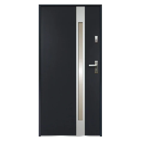 O.K. DOORS Oceľové vchodové dvere TEMIDAS INOX P55 antracitové 90 Ľ