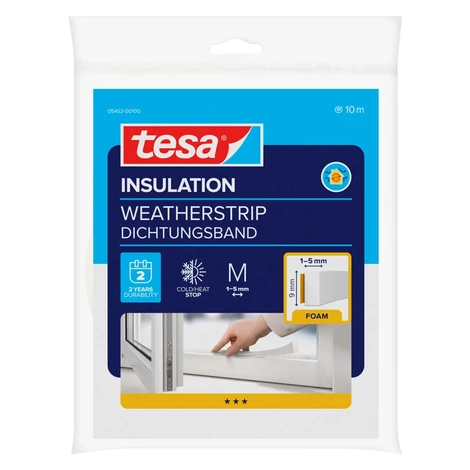 tesa Penové tesnenie pre dvere/okná INSULATION, biela, 10 m x 9 x 6 mm