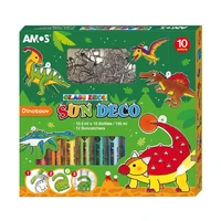 Amos Súprava farieb na sklo Dinosaurus 10 x 10,5 ml + 12 sklíčok