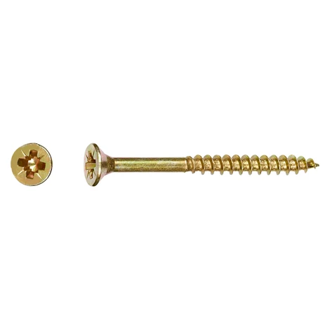 Uni skrutky so zápustnou hlavou PZ2 čiastočný závit žlto pozink. 4x40 mm, 200 ks