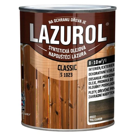 LAZUROL Lazúra na drevo CLASSIC S1023, 0022 palisander 2,5 l