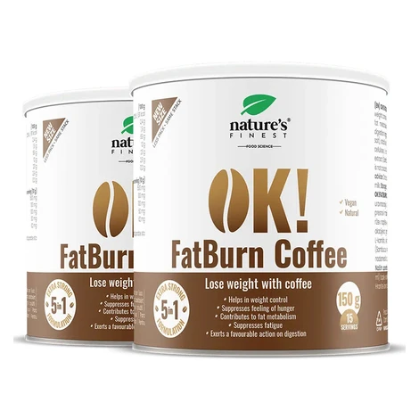 Nature's Finest OK!FatBurn Coffee | funkční slim káva pro kontrolu chuti k jídlu | L-karnitin + 
