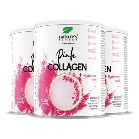 Nature's Finest Pink Latte Collagen | kolagenové peptidy a ashwagandha pro pleť | kyselina hyalu