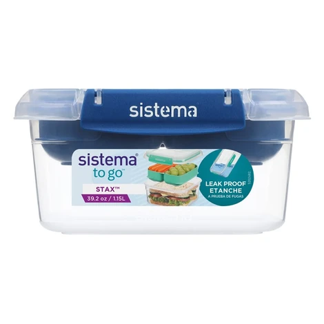 Sistema Delený vodotesný box na jedlo To Go STAX, 1,15 l, modrá