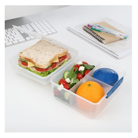 Sistema Delený desiatový box To Go Lunch Cube Max s nádobou na jogurt s dvojitým viečkom 2l, mix