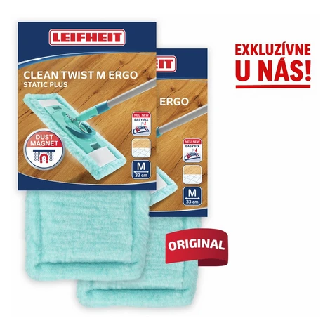 Náhrada  na mop Clean Twist M Ergo Static Plus - 2 ks v balení 55163 Leifheit