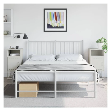 vidaXL Nočné stolíky 2 ks biele 36x39x78 cm oceľ