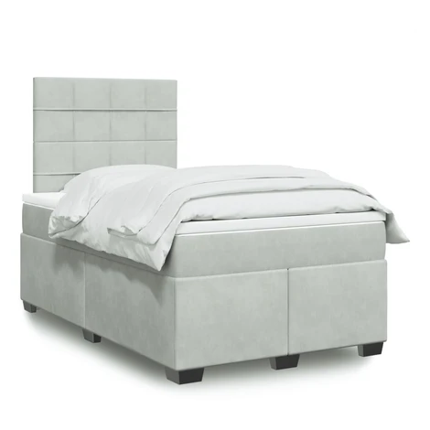 vidaXL Posteľný rám boxsping s matracom bledosivý 120x200 cm zamat