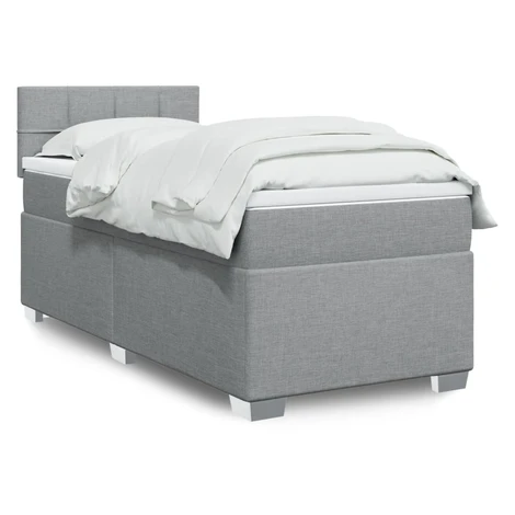 vidaXL Posteľný rám boxsping s matracom bledosivý 80x200 cm látka