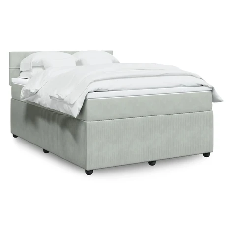 vidaXL Posteľný rám boxsping s matracom bledosivý 160x200 cm zamat