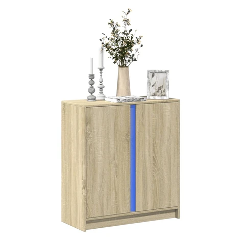 vidaXL Komoda s LED dub sonoma 77x34x85 cm kompozitné drevo