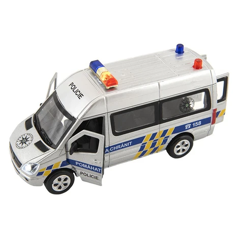 TEDDIES Auto polícia kov/plast 15cm na batérie so svetlom so zvukom