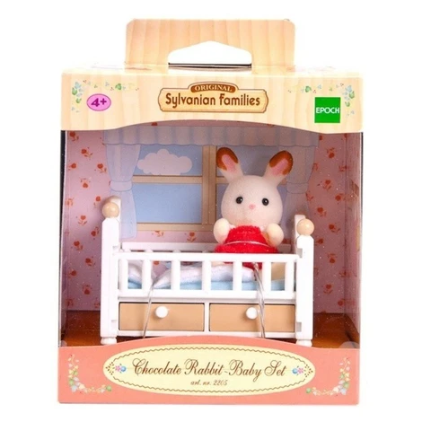 Sylvanian Families Nábytok "chocolate" králikov" - baby králik v postieľke