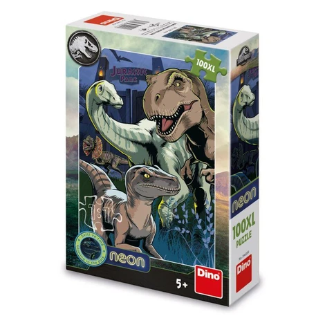 Dino Jurský svet 100 dielikov XL neón Puzzle