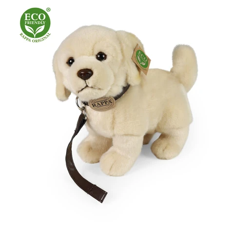 Rappa Plyšový pes zlatý retriever stojaci s vodítkom 25 cm ECO-FRIENDLY
