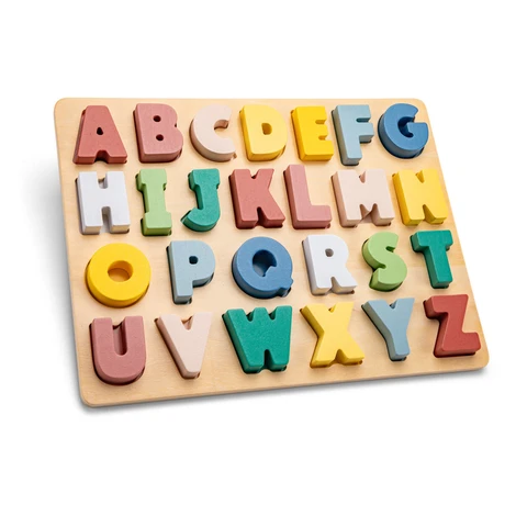 New Classic Toys Vkladacie drevené puzzle - farebná abeceda