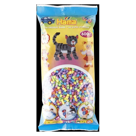 Hama Zažehľovacie korálky MIDI - mix pastelových farieb 6000 ks