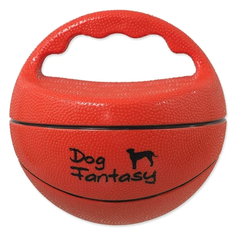 Hračka DOG FANTASY Ball lopta s rukoväťou pískacia 15 cm