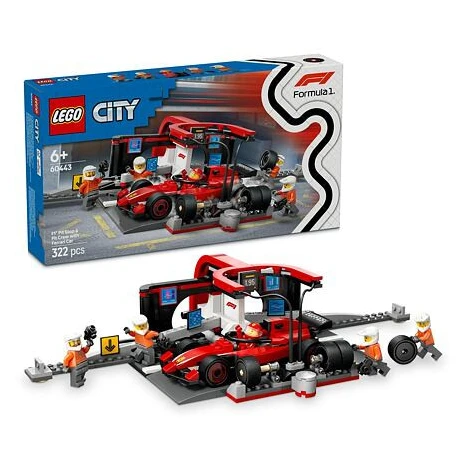 LEGO® City 60443 Zastávka v boxoch F1® a personál s vozidlom Ferrari