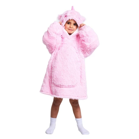 Cozy Noxxiez CH305 Jednorožec - hrejivá televízna mikinová deka s kapucňou pre deti 3 - 6 rokov
