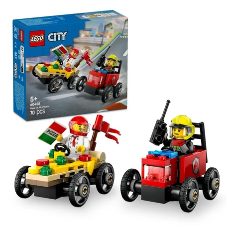 LEGO® City 60458 Závodný balíček: Rozvoz pizze vs. hasičské auto